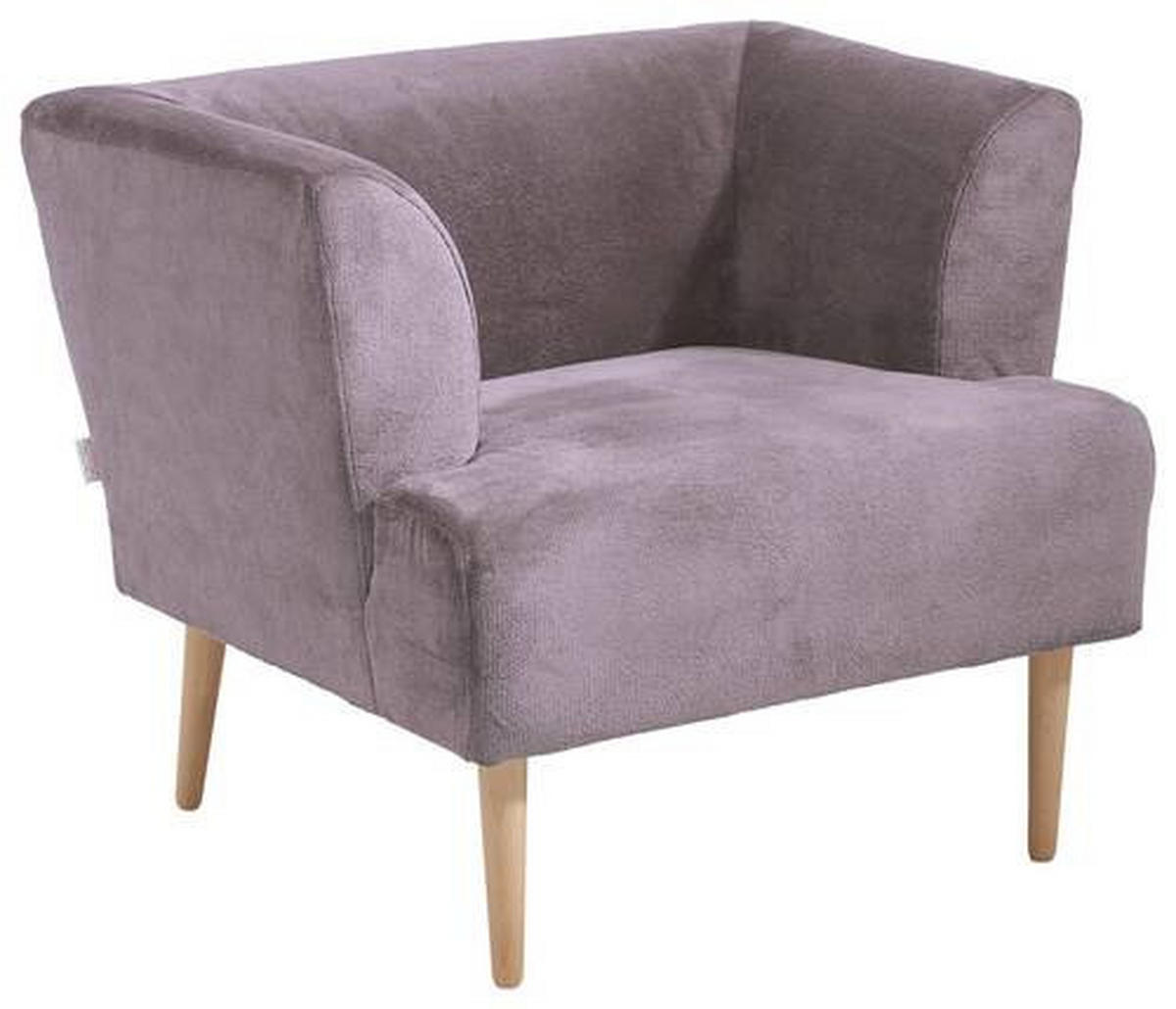 SESSEL in Plüsch Grau  - Buchefarben/Grau, Design, Holz/Textil (85/71/80cm) - MID.YOU