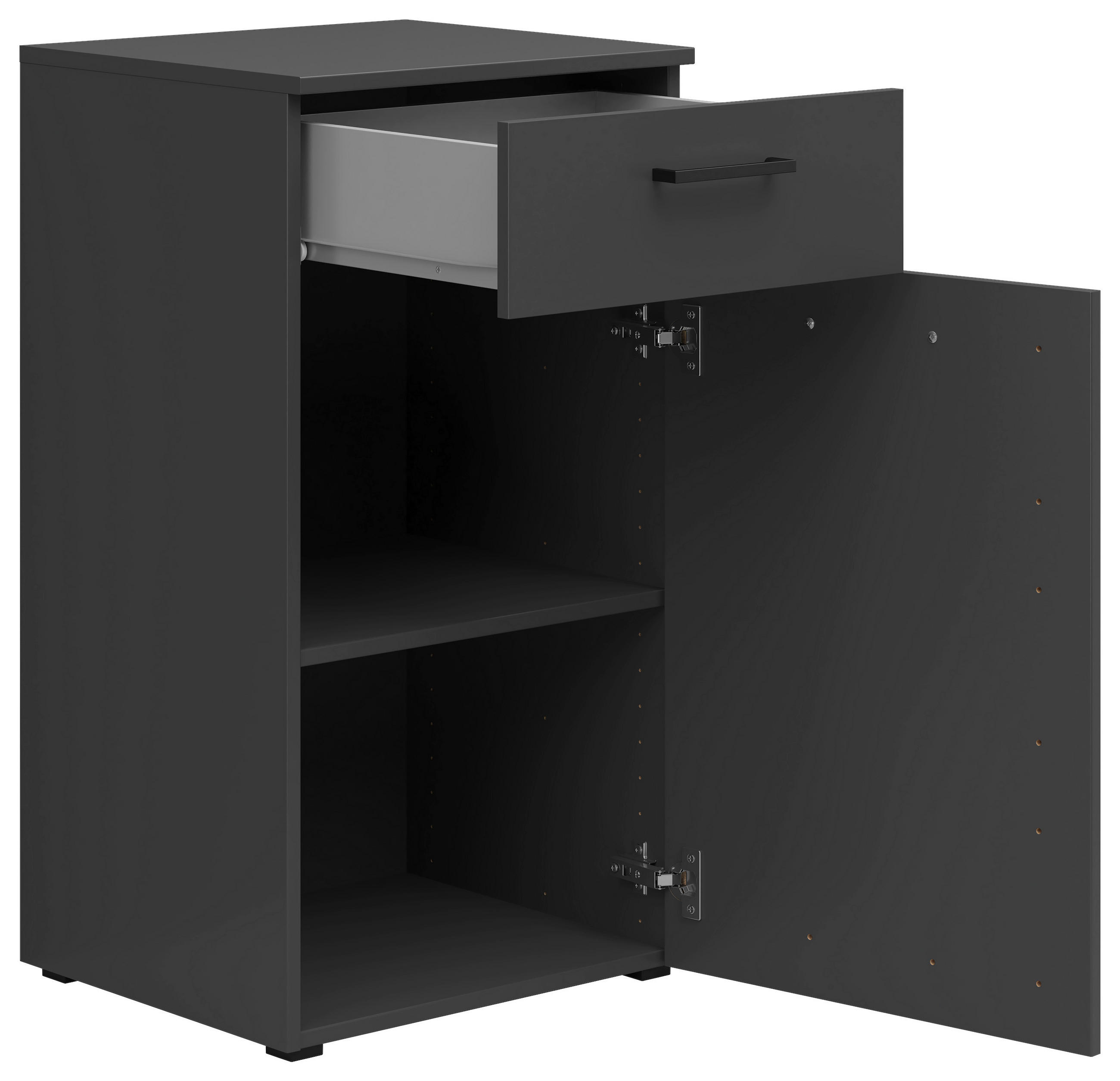 Thumbnail - Carryhome Kommode, Graphit, Kunststoff, 2 Fächer, 1 Schubladen, 45x83x40 cm, FSC Mix, Typenauswahl, Beimöbel erhältlich,...