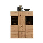 HIGHBOARD  116/140/40 cm 2 Schublade(n)  - Eschefarben/Anthrazit, Natur, Glas/Holz (116/140/40cm) - Cantus