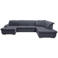 SOFFA i flatväv grå  - silver/grå, Design, metall/textil (145/342/208cm) - Livetastic