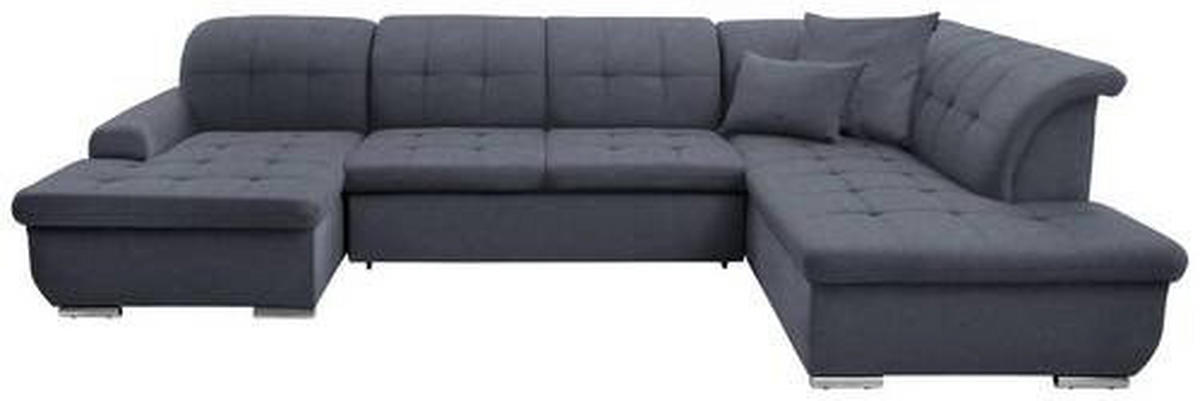 SOFFA i flatväv grå  - silver/grå, Design, metall/textil (145/342/208cm) - Livetastic
