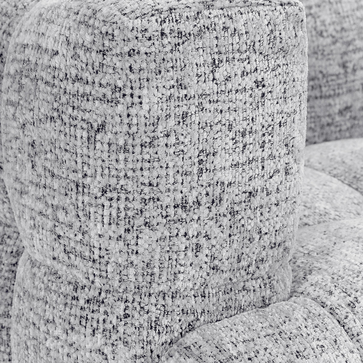 SITZBANK 176/91/78 cm Chenille Weiß Metall  - Schwarz/Weiß, Design, Textil/Metall (176/91/78cm) - Novel