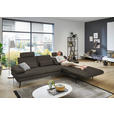 ECKSOFA in Echtleder Graubraun  310/180 cm  - Graubraun/Schwarz, Design, Leder/Metall (310/180cm) - Dieter Knoll