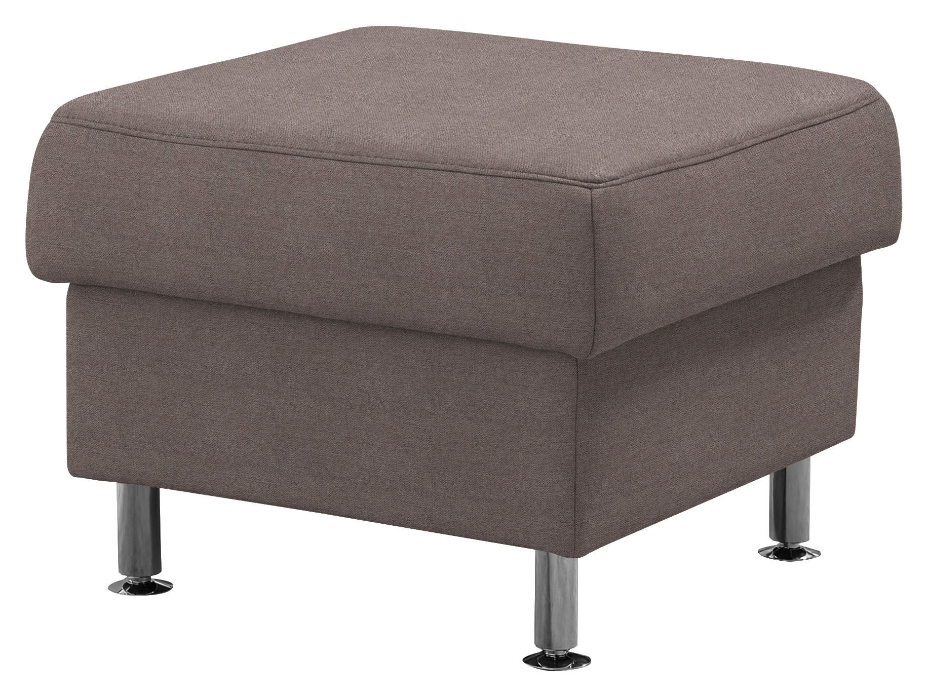 HOCKER Textil Altrosa  - Alufarben/Altrosa, Konventionell, Textil/Metall (60/46/60cm) - Beldomo Comfort