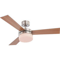 DECKENVENTILATOR  105/30,5 cm    - Silberfarben/Braun, Konventionell, Glas/Holz (105/30,5cm) - Globo