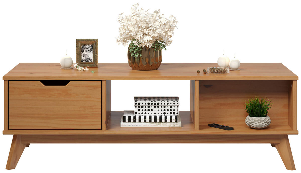 COUCHTISCH Kiefer massiv 120/55/39 cm rechteckig Honig  - Honig, LIFESTYLE, Holz (120/55/39cm)