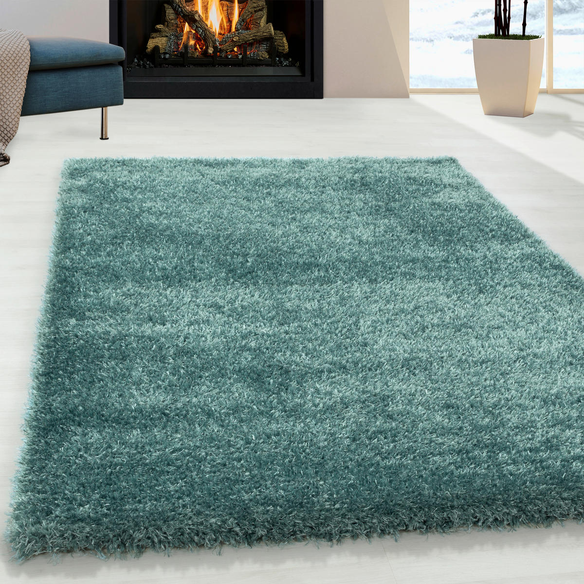 LÄUFER 80/250 cm Brilliant 4200 hellblau Hellblau  - Hellblau, Basics, Textil (80/250cm)