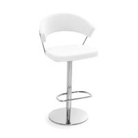 BARHOCKER in Metall, Leder Weiß, Chromfarben  - Chromfarben/Weiß, Design, Leder/Metall (57/97-110/53cm) - Connubia 