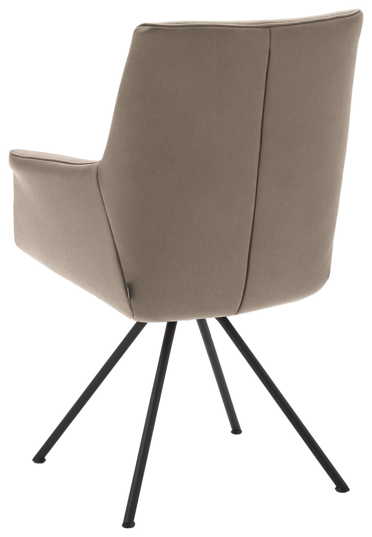 ARMLEHNSTUHL  in Stahl Echtleder pigmentiert  - Taupe/Schwarz, Design, Leder/Metall (65/91/63cm) - Dieter Knoll