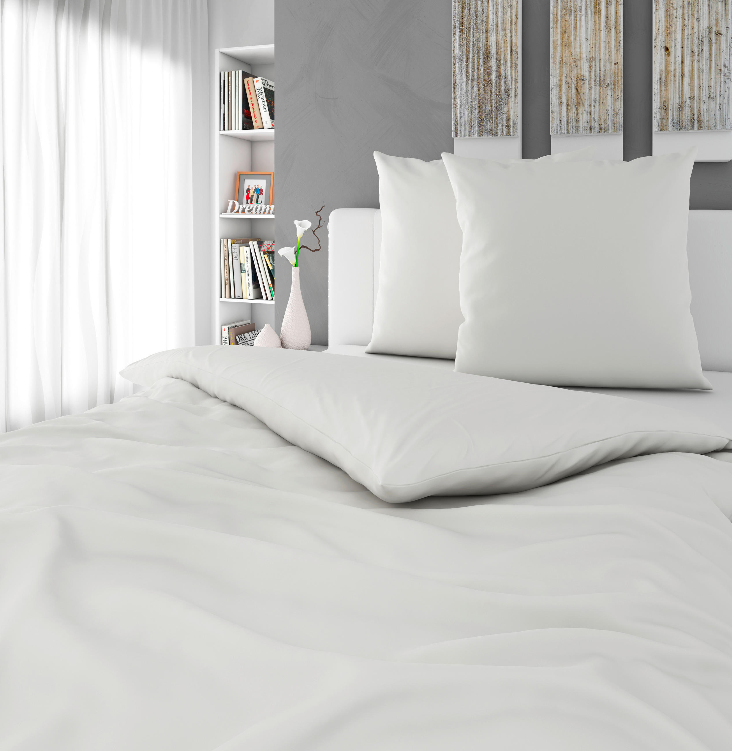 BETTWÄSCHE NIGIRI Satin 200/200 cm  - Weiß, Basics, Textil (200/200cm) - Bio:Vio