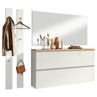 GARDEROBE 4-teilig 160/20/31 cm  - Weiss/Eichefarben, Design, Holz (160/20/31cm) - Dieter Knoll