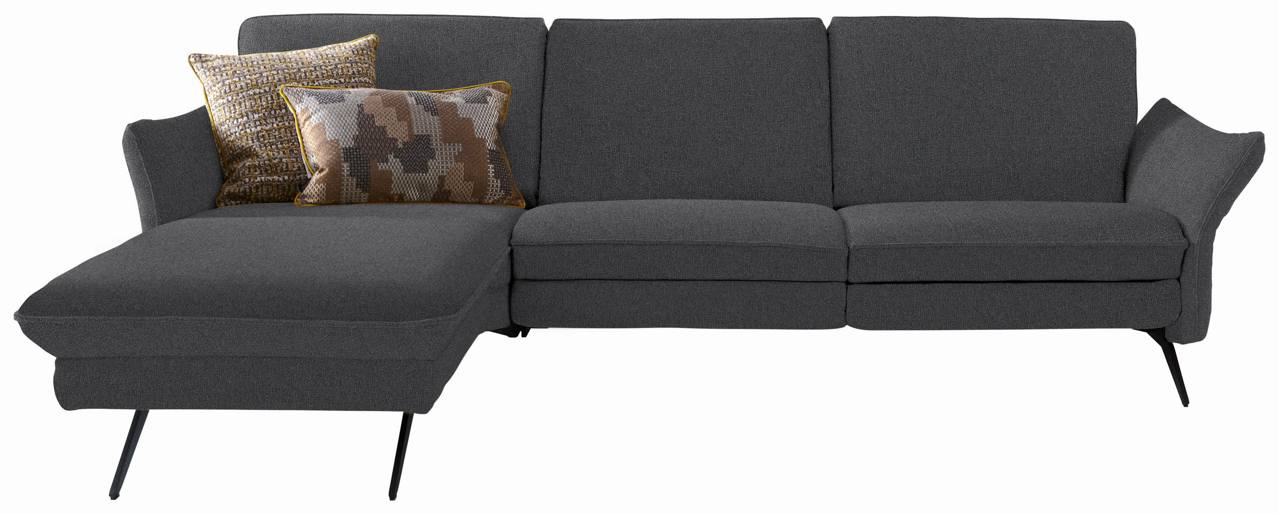 ECKSOFA in Mikrofaser Dunkelbraun  158/262 cm  - Anthrazit/Dunkelbraun, Design, Textil/Metall (158/262cm) - Himolla Komfortklass