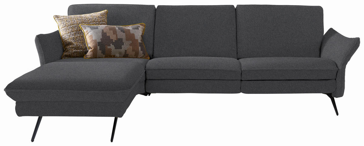 ECKSOFA in Mikrofaser Dunkelbraun  158/262 cm  - Anthrazit/Dunkelbraun, Design, Textil/Metall (158/262cm) - Himolla Komfortklass