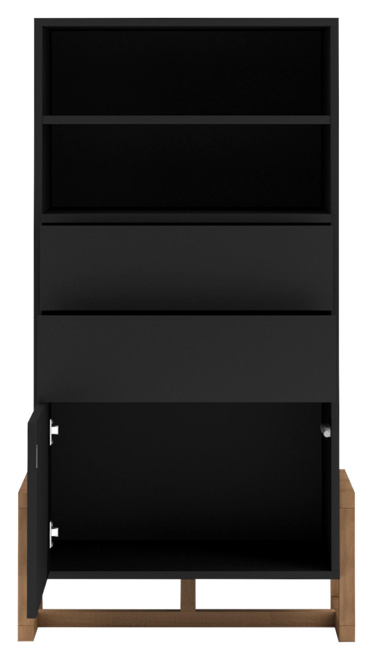 HIGHBOARD  in 63,4/115,7/42 cm  - Buchefarben/Schwarz, Design, Holz/Holzwerkstoff (63,4/115,7/42cm) - MID.YOU