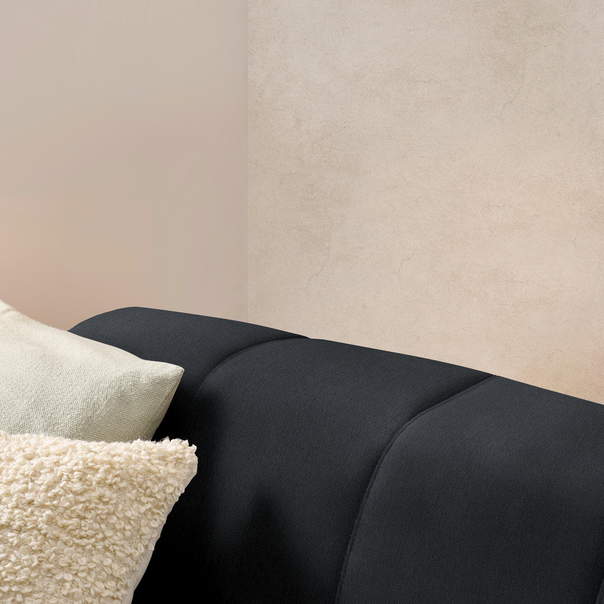 ECKSOFA in Chenille Anthrazit  311/167 cm  - Anthrazit/Schwarz, Design, Textil/Metall (311/167cm) - Xora