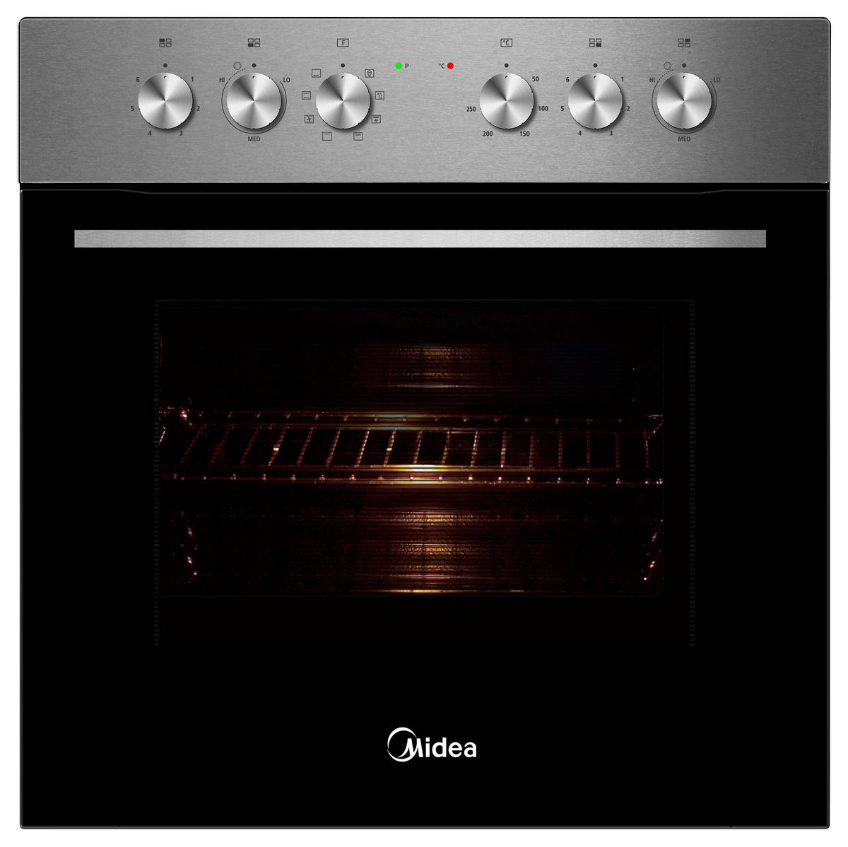 HERDSET OSK 1875 IX  - Edelstahlfarben/Schwarz, Basics, Glas/Metall (59,5/59,5/57,5cm) - Midea