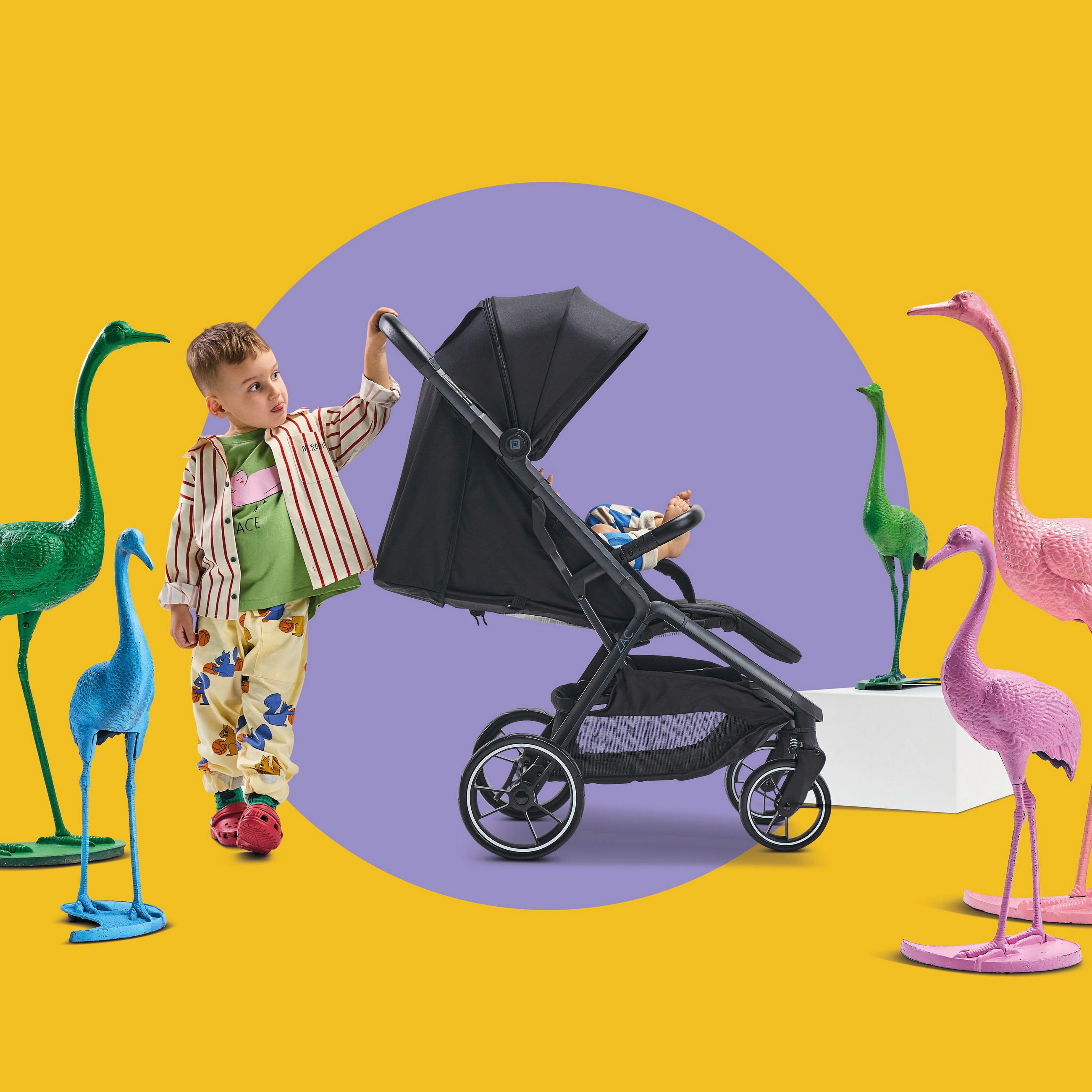 BUGGY Zac  - Schwarz/Grau, Basics, Textil (80/55/102cm) - Moon