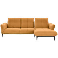 ECKSOFA in Echtleder Gelb  - Gelb/Schwarz, Natur, Leder (277/182cm) - Valnatura