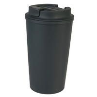 Cană Termos Portabilă Cafea 0.4 L  - gri închis, Basics, plastic/materiale naturale (9/16,3cm) - Homeware Profession.