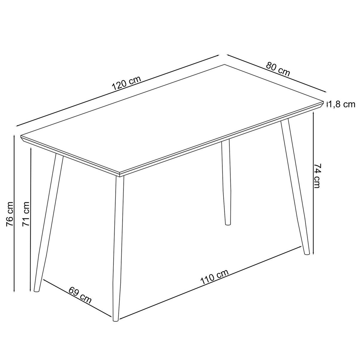 ESSTISCH 120/80/76 cm Nachbildung  Metall, Holzwerkstoff gastro- und objekttauglich rechteckig Schwarz, Eichefarben  - Eichefarben/Schwarz, MODERN, Holzwerkstoff/Metall (120/80/76cm) - MID.YOU
