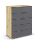 KOMMODE  in 80/100/43 cm  - Dunkelgrau/Eiche Artisan, Design, Holzwerkstoff/Metall (80/100/43cm) - Carryhome