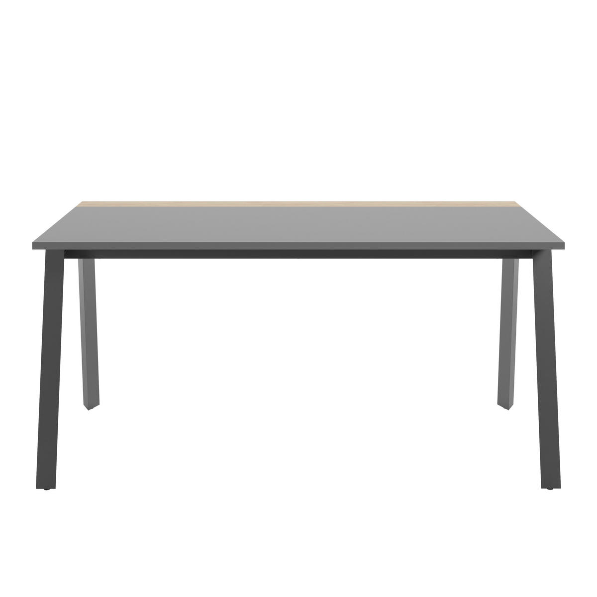 SCHREIBTISCH 160/75/75 cm  in Hickory, Anthrazit  - Anthrazit/Hickory, MODERN, Holzwerkstoff/Metall (160/75/75cm) - Novel