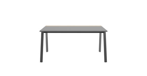 SCHREIBTISCH 160/75/75 cm in Anthrazit, Hickory - Anthrazit/Hickory, MODERN, Holzwerkstoff/Metall (160/75/75cm) - Novel