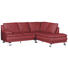 Ecksofa Echtleder Rücken echt - Alufarben/Dunkelrot, KONVENTIONELL, Leder/Metall (246/220cm) - Celina Home
