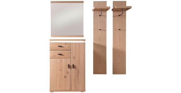 GARDEROBE 4-teilig  in 155/204/38 cm  - Eichefarben, Natur, Holz/Holzwerkstoff (155/204/38cm) - Linea Natura