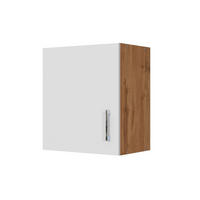 KÜCHENOBERSCHRANK 50/57/34 cm  in Weiß, Eiche Wotan  - Chromfarben/Eiche Wotan, MODERN, Holzwerkstoff/Metall (50/57/34cm) - Held