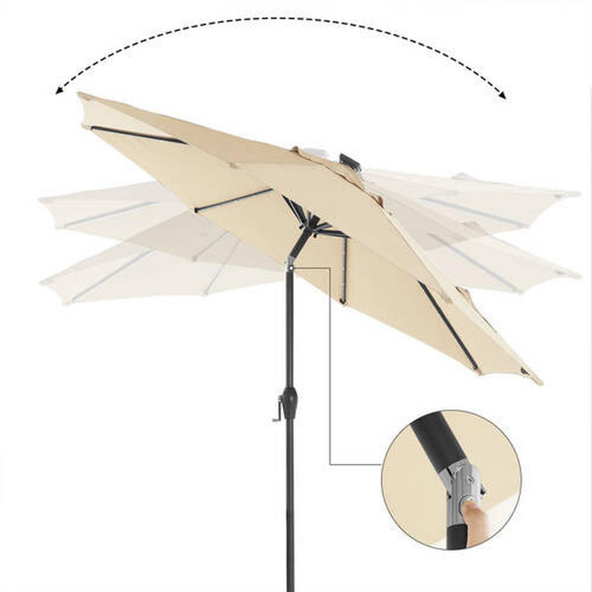 SONNENSCHIRM 270 cm Beige  - Beige/Schwarz, Basics, Textil/Metall (270/270cm) - Modante