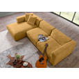 ECKSOFA  in Chenille Senfgelb  178/323 cm  - Senfgelb/Schwarz, MODERN, Kunststoff/Textil (178/323cm) - Carryhome