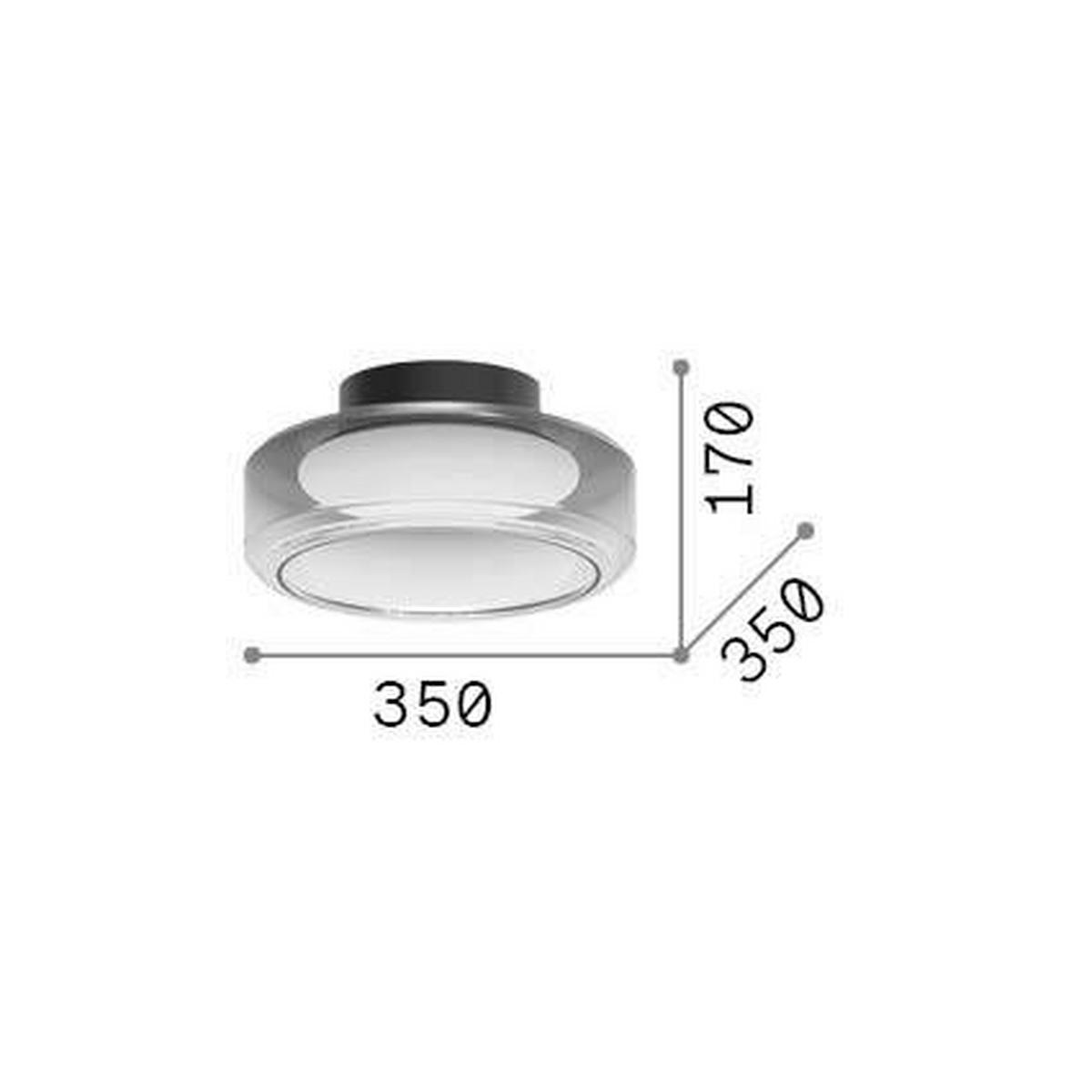 LED-DECKENLEUCHTE 35/17 cm   - Hellgrau, KONVENTIONELL, Glas (35/17cm) - Ideal Lux