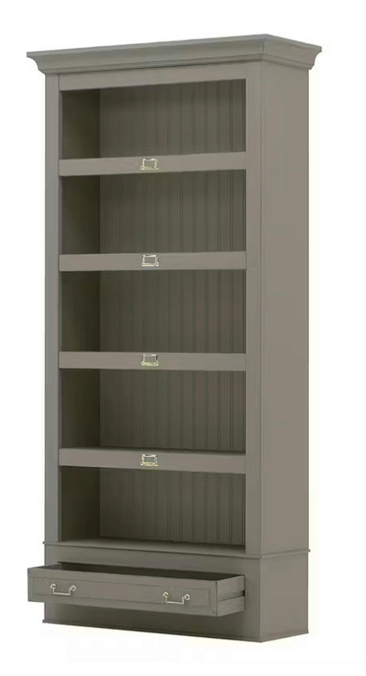 REGAL Pinie massiv Grau  - Bronzefarben/Grau, LIFESTYLE, Holz/Metall (117/238,5/46,5cm) - Livetastic