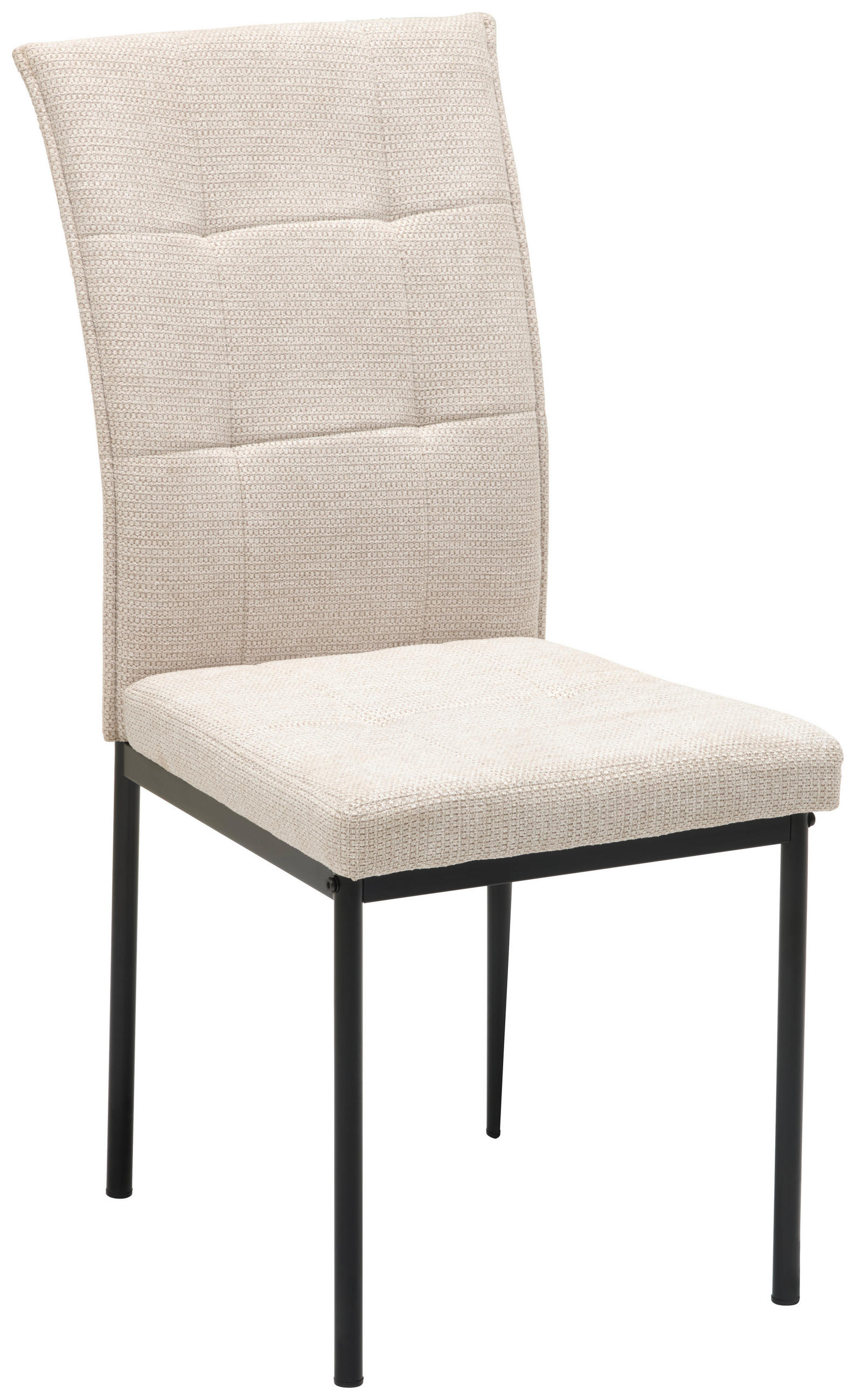STUHL Mikrofaser Schwarz, Beige  - Beige/Schwarz, KONVENTIONELL, Textil/Metall (44/96/61cm) - MID.YOU