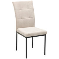 STUHL Mikrofaser Schwarz, Beige  - Beige/Schwarz, KONVENTIONELL, Textil/Metall (44/96/61cm) - MID.YOU