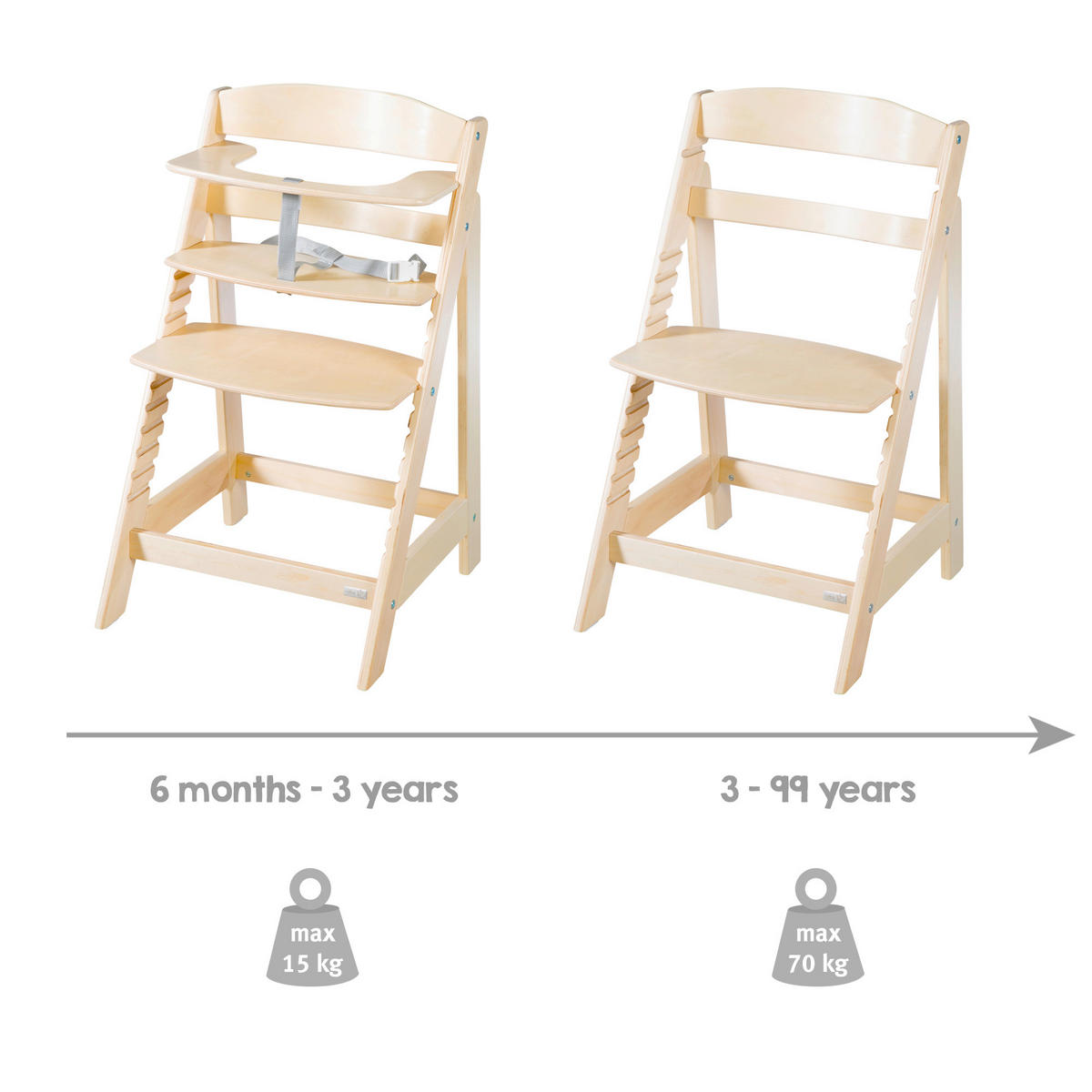 HOCHSTUHL Sit Up Flex  - Hellbraun, Basics, Holzwerkstoff/Kunststoff (44,5/80/54cm) - Roba