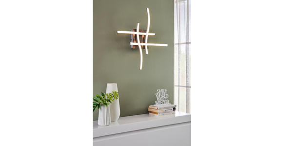 LED-DECKENLEUCHTE 47,5/47,5/9,5 cm  - Nickelfarben, KONVENTIONELL, Kunststoff/Metall (47,5/47,5/9,5cm) - Novel