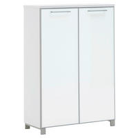 SCHUHSCHRANK Weiß  - Chromfarben/Alufarben, Design, Glas/Holzwerkstoff (84/126/37cm)