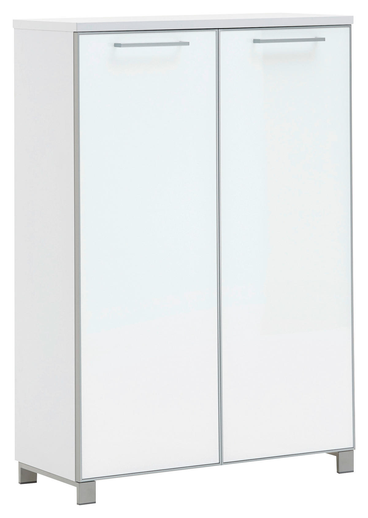 SCHUHSCHRANK Weiß  - Chromfarben/Alufarben, Design, Glas/Holzwerkstoff (84/126/37cm)