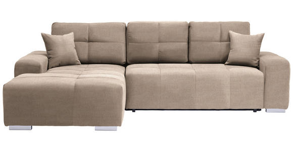 ECKSOFA  in Webstoff Beige  194/280 cm  - Beige/Silberfarben, Design, Kunststoff/Textil (194/280cm) - Carryhome