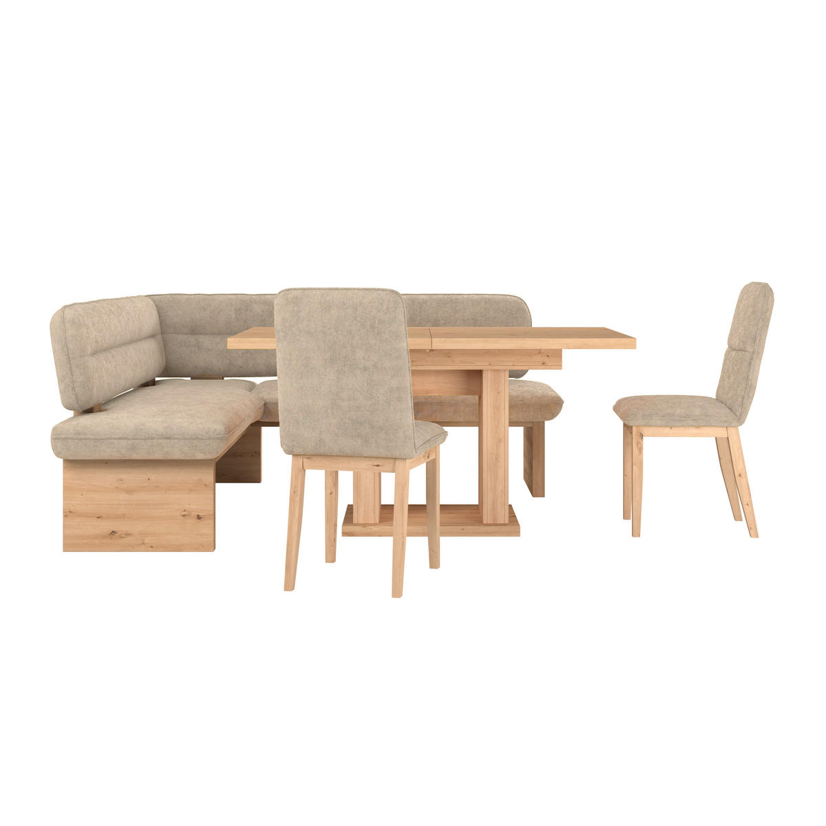 ECKBANK 170/212 cm Webstoff Eiche Sperrholz   - Eichefarben, KONVENTIONELL, Holz/Textil (170/212cm) - James Wood