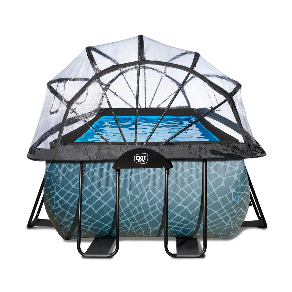 POOL-SET 400/200/100 cm  - Grau, KONVENTIONELL, Kunststoff (400/200/100cm) - EXIT Toys