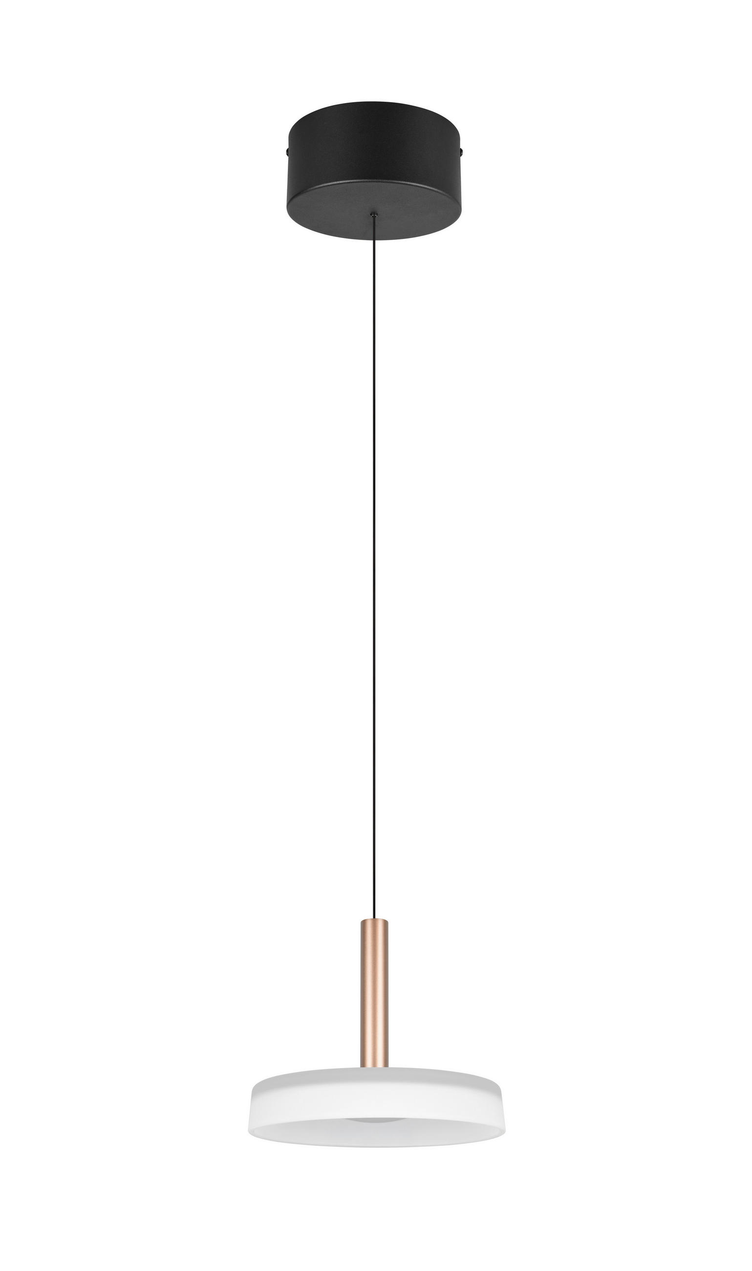 LED-HÄNGELEUCHTE 22/200 cm  - Braun/Weiß, Design, Glas/Metall (22/200cm)