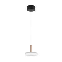 LED-PENDELLEUCHTE 22/200 cm  - Braun/Weiß, Design, Glas/Metall (22/200cm)