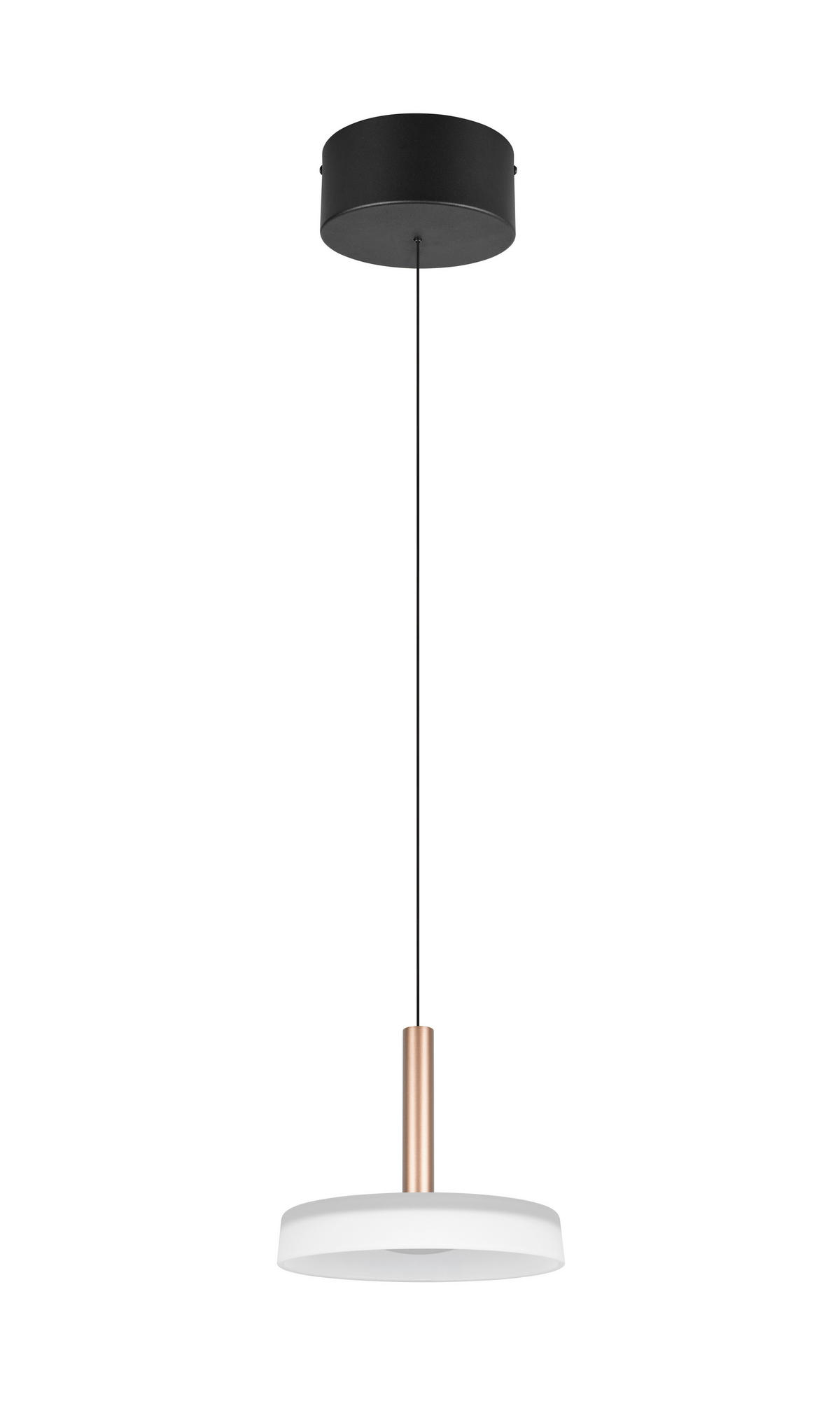 LED-PENDELLEUCHTE 22/200 cm  - Braun/Weiß, Design, Glas/Metall (22/200cm)