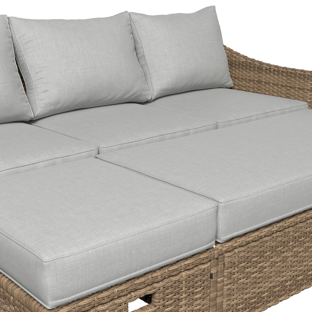 GARTENSET 3-teilig Webstoff Carbonstahl 3-teilig  - Beigebraun/Grau, Design, Kunststoff/Textil - Ambia Garden