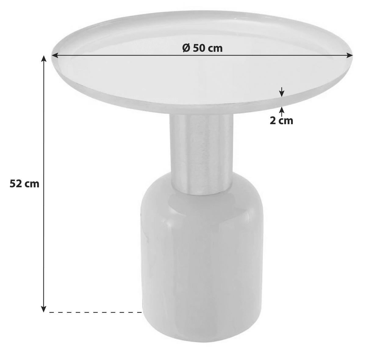 BEISTELLTISCH in Metall 50/50/52 cm  - Silberfarben/Schwarz, Trend, Metall (50/50/52cm) - Kayoom