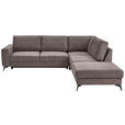 ECKSOFA Greige Chenille  - Greige/Schwarz, KONVENTIONELL, Textil/Metall (275/257cm) - Carryhome