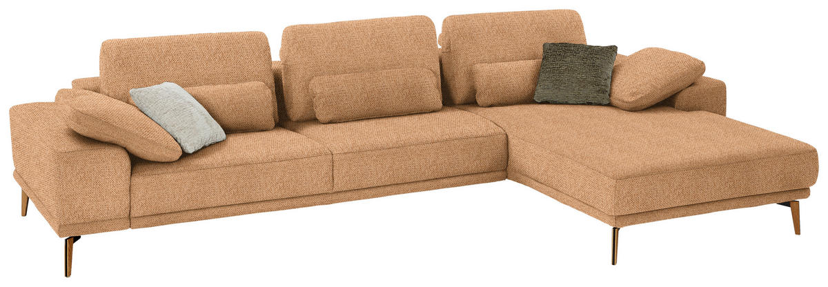 ECKSOFA in Flachgewebe Currygelb  - Wildeiche/Currygelb, Design, Holz/Textil (334/193cm) - Niels Andersson